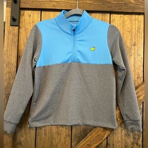 { masters kids } Blue and Gray Quarter-Zip Sweatshirt